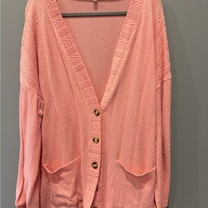 Pink Button-Up Women's cardigan